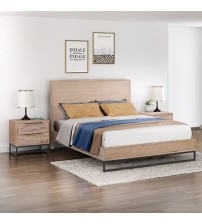 Hannah Multiple Size 3 pcs Light Oak Colour Bedroom Suite in Solid Timber Veneered MDF